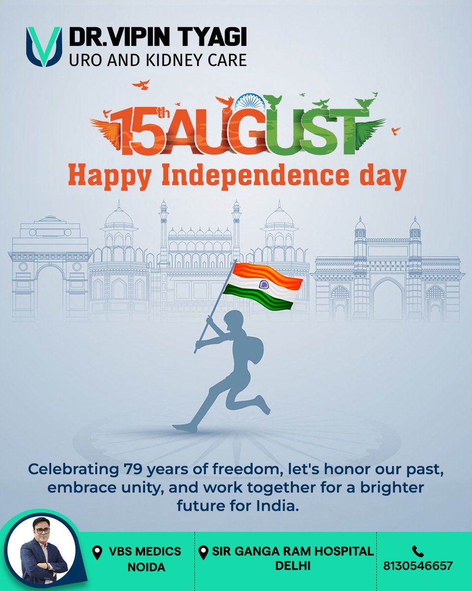 vipin_uro's tweet photo. ✨ 79 Years of Freedom ✨
This 15th August, let’s honor our heroes, cherish unity, and build a brighter India. Happy Independence Day!

Visit: https://t.co/8MxosNgArq
Call us at: +91 8130546657

#DrVipinTyagi #IndependenceDay #15August #HappyIndependenceDay #BestUrologist https://t.co/Ve1OyPNyZ7
