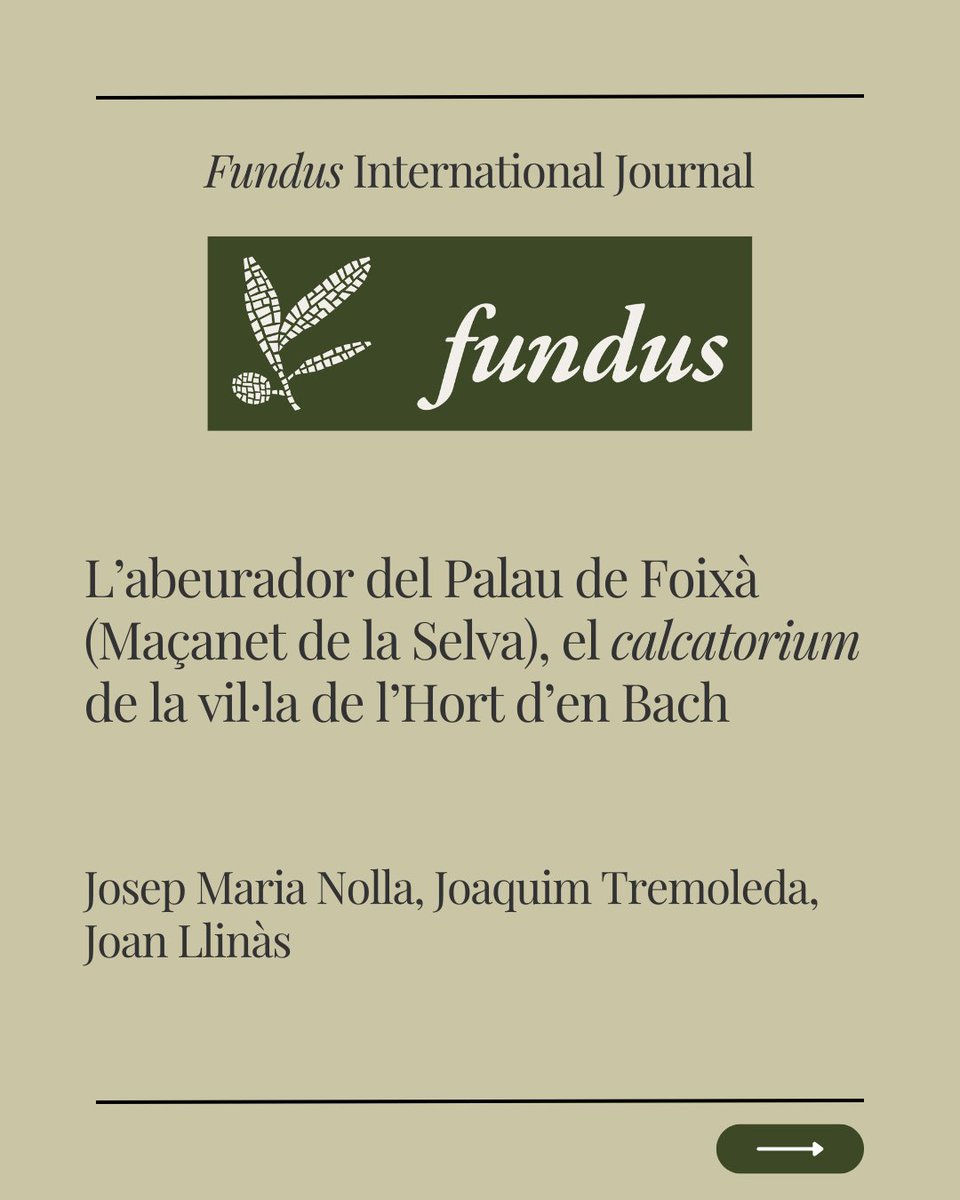 Fundus2023's tweet photo. Fundus. International Journal on the Rural World in the Roman Period  #archaeology #arqueologia #archeologia #arqueología #archéologie #romanvilla #villaromana #vilaromana #villaromaine
(obrim fil) https://t.co/bf0MJQ1ogT