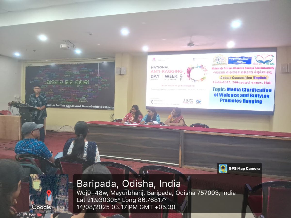 mscb_official's tweet photo. National AntiRagging Week at MSCBU :: English and Odia debate competition held  on 14.08.2025
#YaARIYouthAgainstRagging https://t.co/SktYgdfMUb