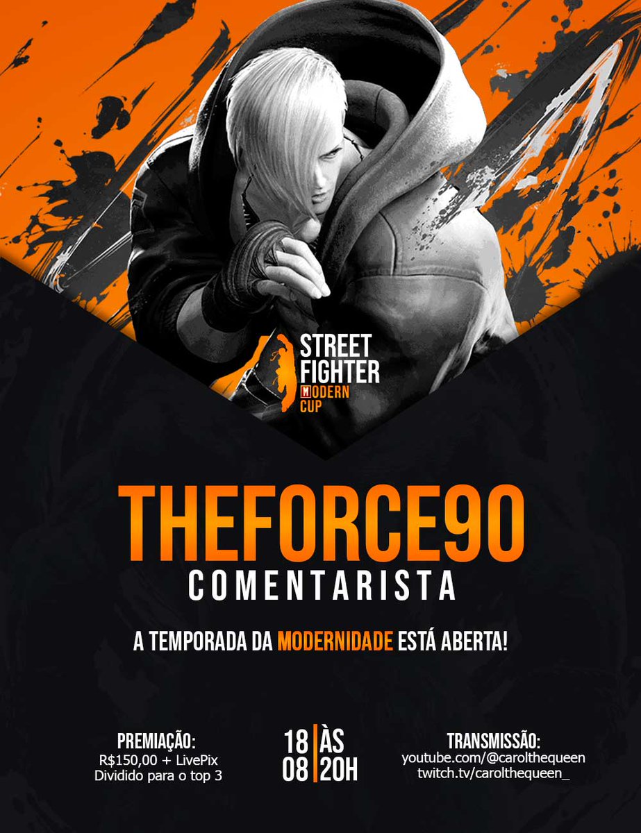 CarolTheQueen (@carolthequeen_) on Twitter photo 🔥 A Street Fighter Modern Cup está chegando! 🔥
E para deixar esse evento ainda mais lendário, ao meu lado nos comentários estará o mestre do controle moderno: <a href="/theforce90/">theforce90</a>!
corre que ainda da tempo de se inscrever: challonge.com/pt_BR/SFMC1 🔥 A Street Fighter Modern Cup está chegando! 🔥
E para deixar esse evento ainda mais lendário, ao meu lado nos comentários estará o mestre do controle moderno: <a href="/theforce90/">theforce90</a>!
corre que ainda da tempo de se inscrever: challonge.com/pt_BR/SFMC1