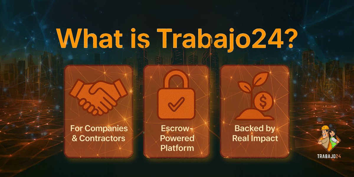 What is Trabajo24? 🧐
A business-first platform for secure work contracts, reliable partners, and transparent payments!

- Built for companies hiring contractors
- Powered by escrow and T24 token utility
- Connected to real-world impact (tree planting &amp; land restoration)

🔥 IEO