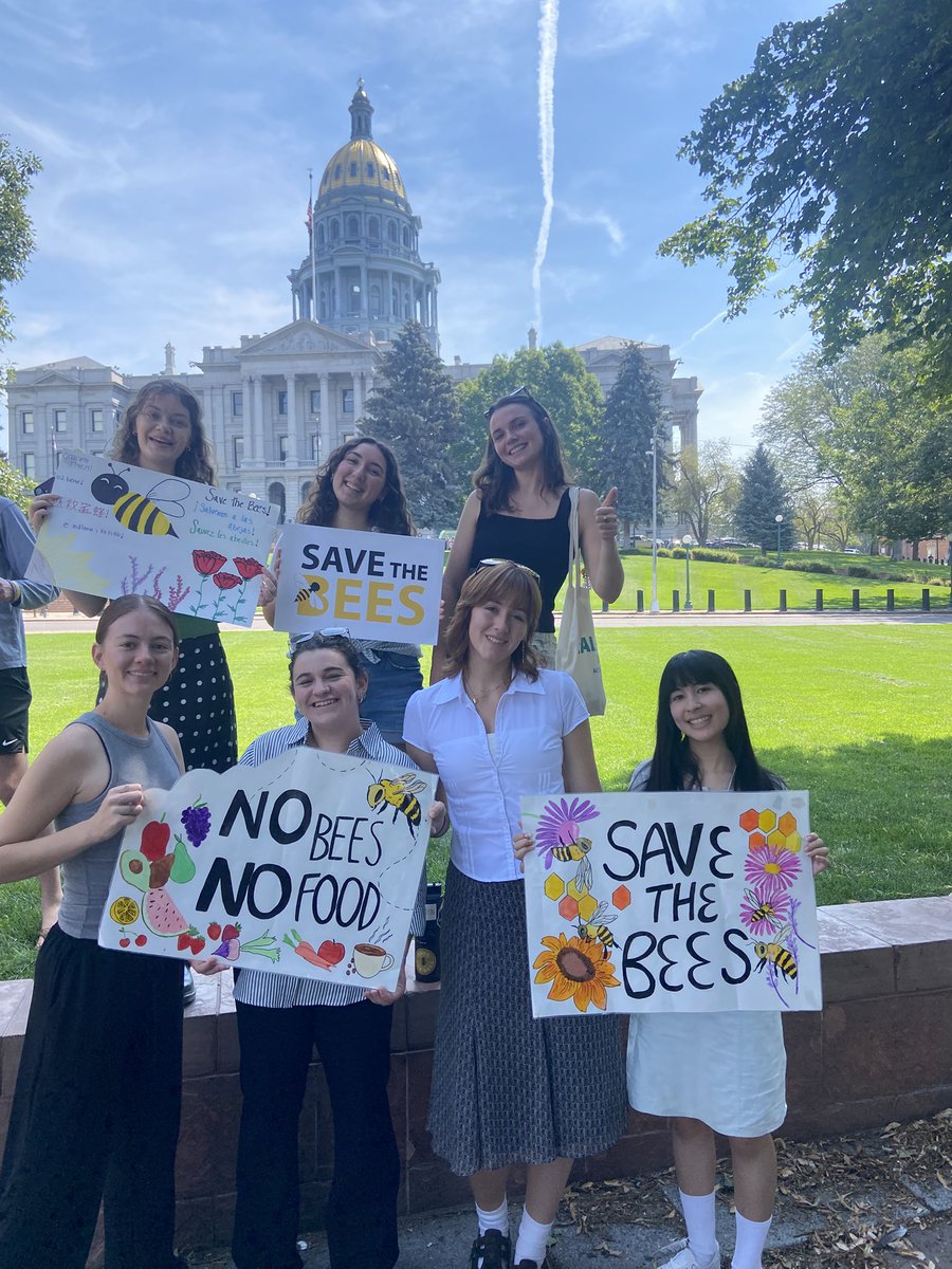 renacohen16's tweet photo. With the @CALPIRGStudent organizing team in Denver, Colorado delivering support from 10,000 Coloradans to ban bee-killing pesticides and #SaveTheBees! @GovofCO https://t.co/D1L5luRt14