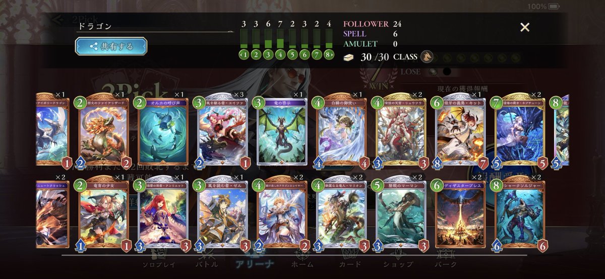 skyhightdx's tweet photo. 2pick ドラゴンでも7勝達成！
残りウィッチとネクロ！ https://t.co/djQy3oi0uh