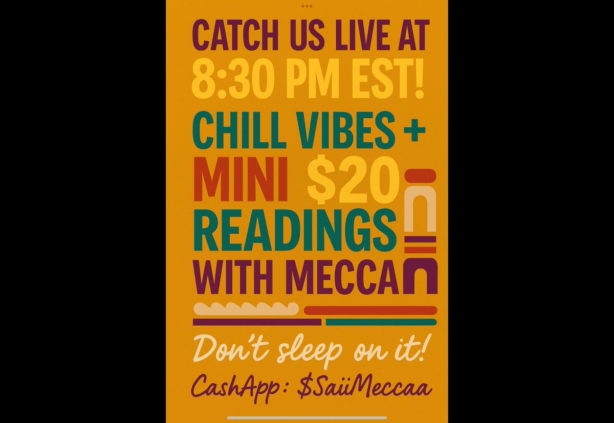 Yall know what today is!
Join me at 8:30pm EST tonight on the clock app for our Thursday night live!

We're going to do a collective divination, some minin divinations and just have a good time! Pull up and decompress!

See you soon!