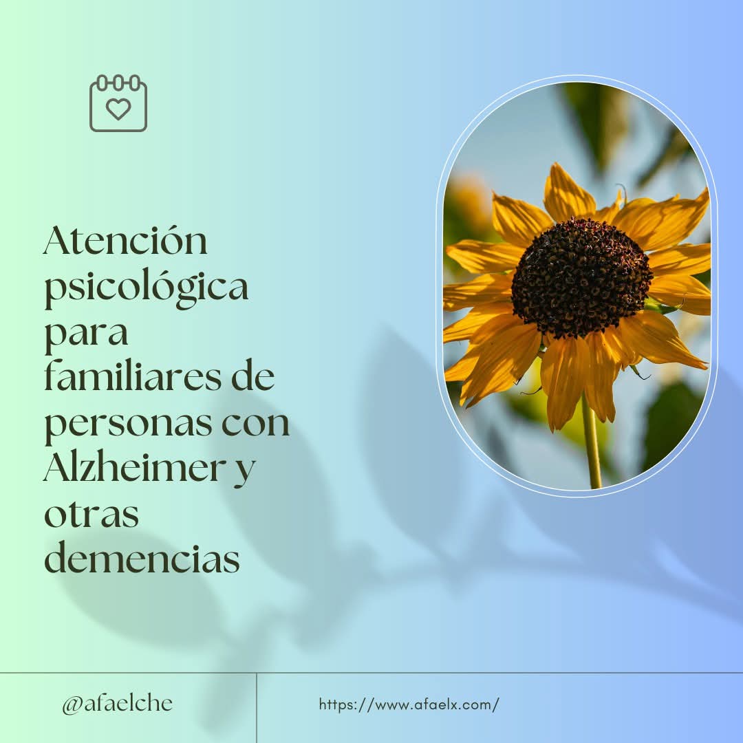 📢 "Atención psicológica para familiares de personas con Alzheimer y otras demencias". 
1.738,80€

💬 C. Asociaciones y Entidades privadas SFL, para  actividades de carácter formativo, terapéutico y/o rehabilitador y de sensibilización en la provincia de Alicante, 2025.