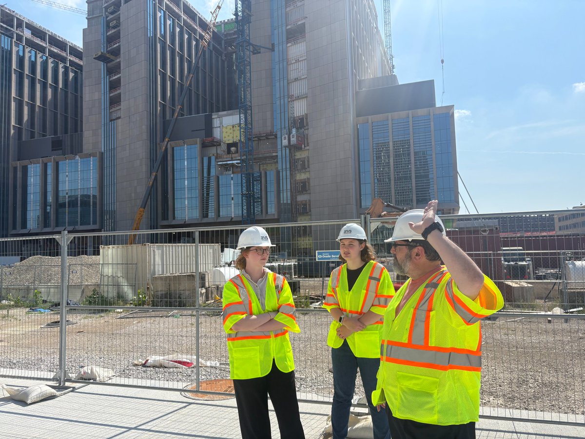VSEngineering's tweet image. Interns Kate, Ellery, visited the IU Health construction site with David to check out the progress and watch concrete pavement being poured for one of the streets. Big thanks to our amazing interns for being a part of the VS team this summer!

#vsengineering  #vscommunity