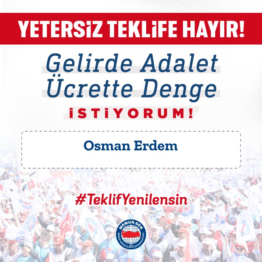 o_erdem's tweet photo. Kamu İşveren Heyetinin 8. Dönem Toplu Sözleşme Teklifi memurun beklentilerini karşılamamaktadır..  #TeklifYenilensin https://t.co/qoPa1xs8Zk