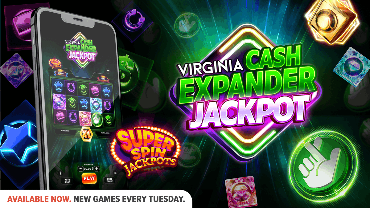For years now, players have LOVED Virginia Cash Expander! (Don't worry - it's not going anywhere!)
Now you can try a reimagined progressive jackpot version of your favorite online game! Virginia Cash Expander Jackpot is avail thru the Virginia Lottery app &amp;