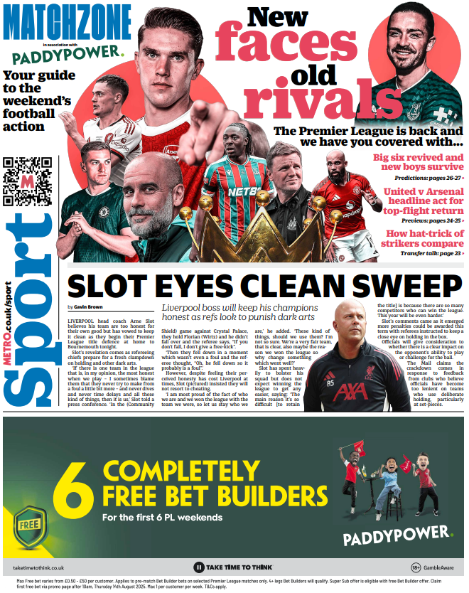 Plenty to get excited about in tomorrow's section ahead of the new Premier League season. Predictions, previews, analysis, news. All yours, all free.