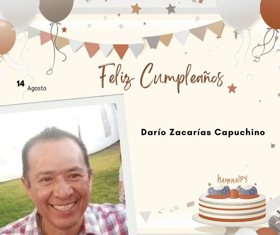 Estimado <a href="/DarioZacariasC/">Darío Zacarías Capuchino</a>, recibe mis mejores deseos en ocasión de tu cumpleaños, que la dicha, la salud y el bienestar siempre estén presentes. ¡Felicidades!