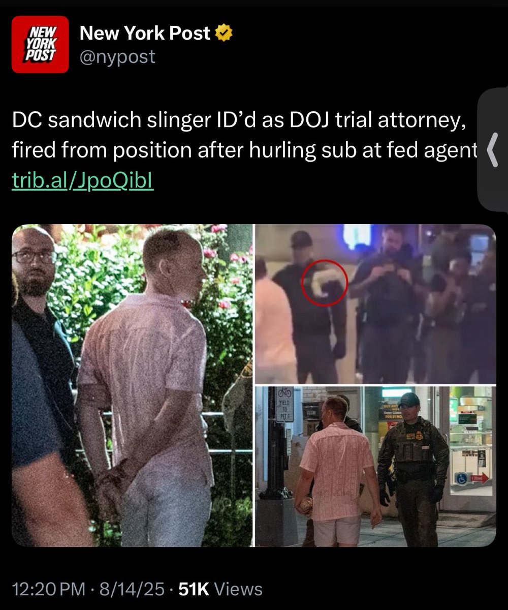 OMG…. He threw his entire $300k Education and 8 years of his life away, just to throw a sandwich at an officer.

Oh the Irony 🤣🤣🤣🤣😂🤣🤣😂