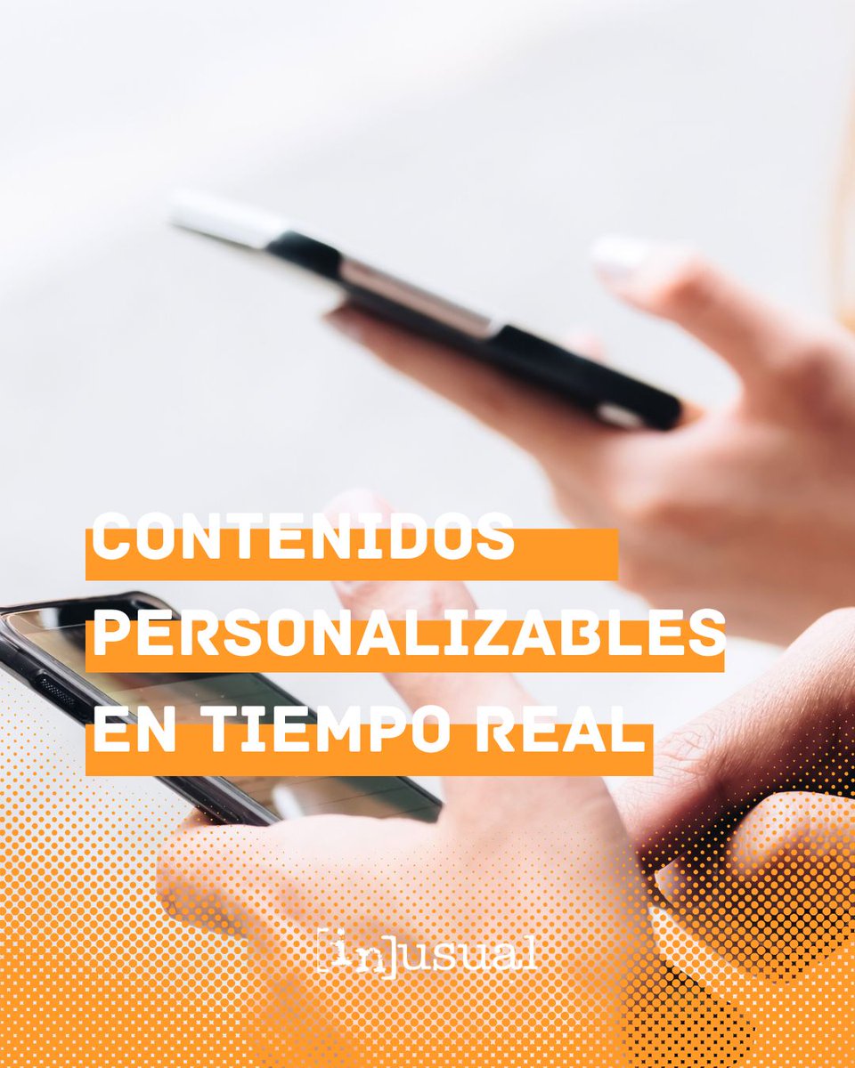 InusualEvents's tweet photo. Contenidos personalizables en tiempo real 📲 La personalización ya no es opcional: tecnología y datos permiten adaptar mensajes y dinámicas a cada asistente en el momento. Desde pantallas que muestran tu nombre hasta experiencias gamificadas únicas. #InusualTrends https://t.co/AJK6GBnd9c