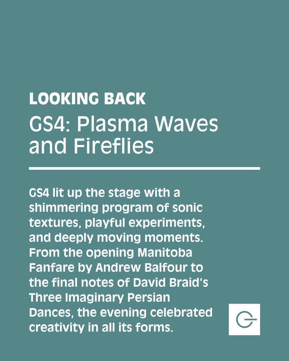 🌌✨ GS4: Plasma Waves &amp; Fireflies lit up the stage with sonic textures, playful experiments &amp; moving moments—from Andrew Balfour’s Manitoba Fanfare to David Braid’s Persian Dances. Bold performances &amp; glowing new works made it pure joy. 
🎧 Watch here : vimeo.com/gswellca