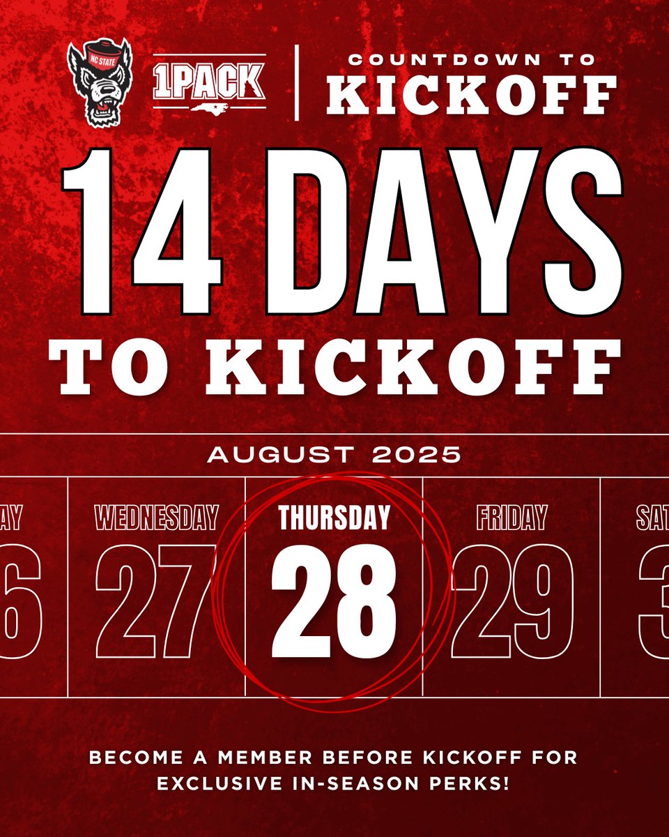 One Pack NIL Collective (@onepacknil) on Twitter photo 14 days... 🐺🏈
Two weeks until <a href="/PackFootball/">NC State Football</a> storms the field! One Pack & Savage Summer Sweeps supporters will get a sneak peek at this year's team at tonight's scrimmage.
See you there!
#1Pack1Goal #OnePackNIL 14 days... 🐺🏈
Two weeks until <a href="/PackFootball/">NC State Football</a> storms the field! One Pack & Savage Summer Sweeps supporters will get a sneak peek at this year's team at tonight's scrimmage.
See you there!
#1Pack1Goal #OnePackNIL