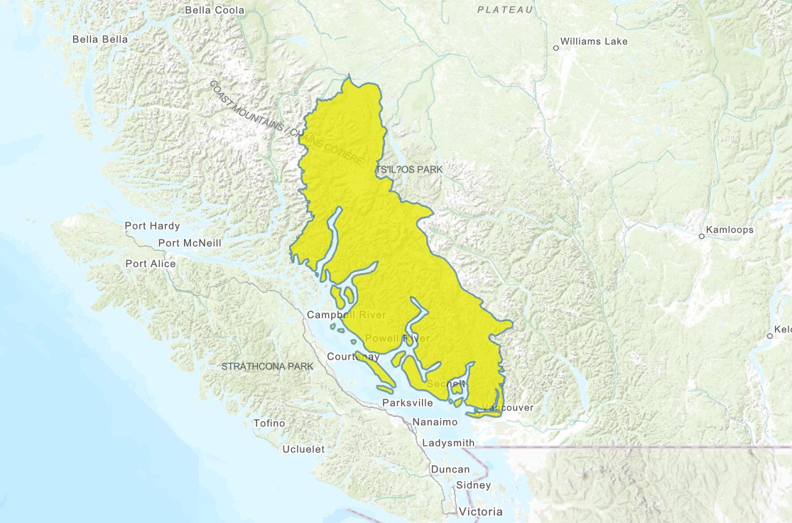EmergencyInfoBC's tweet image. The #BC River Forecast Centre has issued a High Streamflow Advisory for the South Coast including #HoweSound, #SeaToSky, #Pemberton &amp;amp; surrounding areas &amp;amp; North Shore Mountains. Stay clear of these fast-flowing rivers &amp;amp; potentially unstable riverbanks. More info: