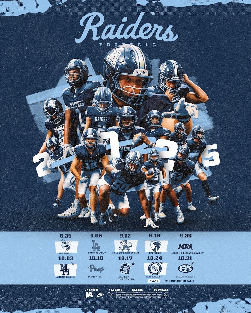 JARaiderSports's tweet photo. Year 46 of JA Football is coming up...First game is Friday night August 29th.

#WeAreJA 
#ChangeYourBest 
#EmbraceTheGrind https://t.co/KSJsibGato