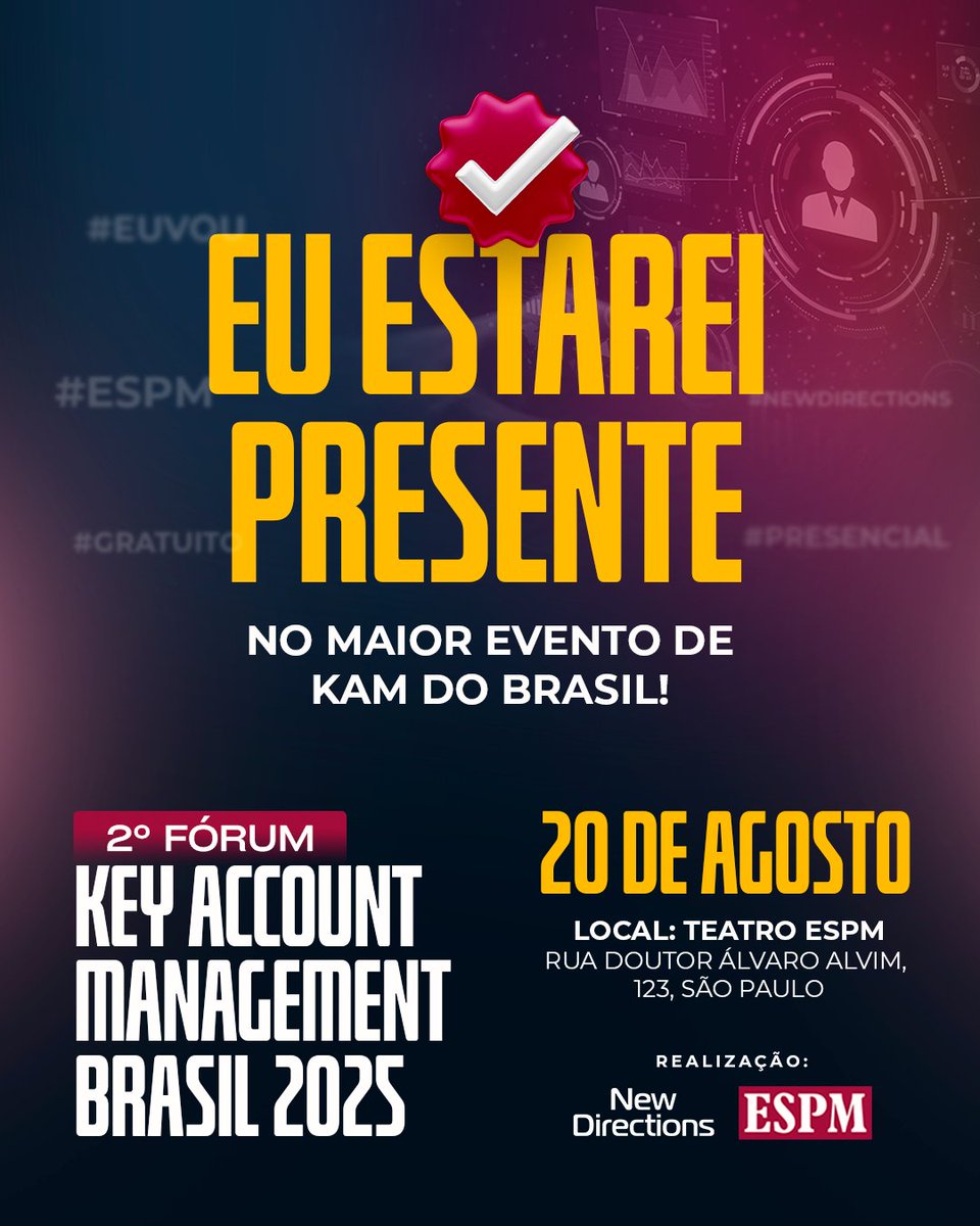 aamui's tweet image. Gestão de contas-chave (#KAM) nunca foi tão exigente — nem tão estratégica.

Esse é o plano de fundo do 2º Fórum KAM Brasil, que acontece no dia 20 de agosto, em São Paulo.

Evento gratuito e presencial — últimas vagas!

conteudo.keyaccountmanagement.com.br/2-forum-kam-20…