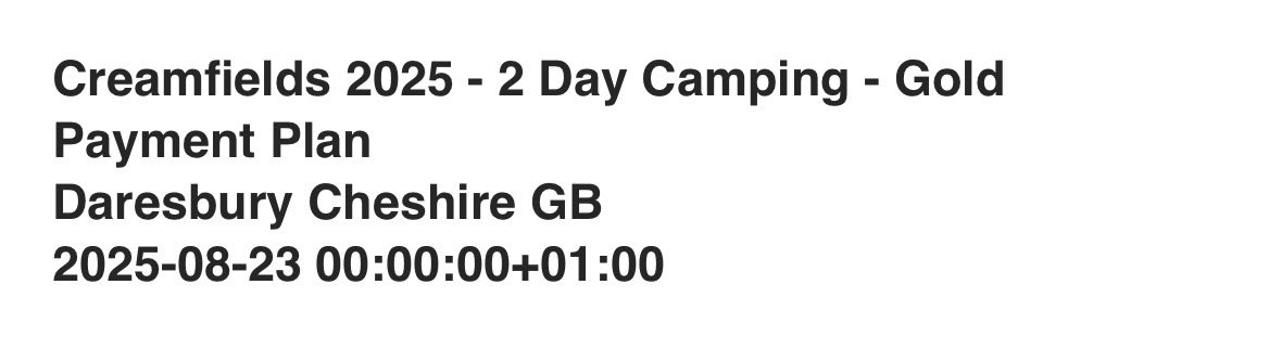HarryGobey's tweet photo. Selling a 2 day gold ticket for creamfields, message me if interested. #Creamfields https://t.co/0lLgKY6Bbv