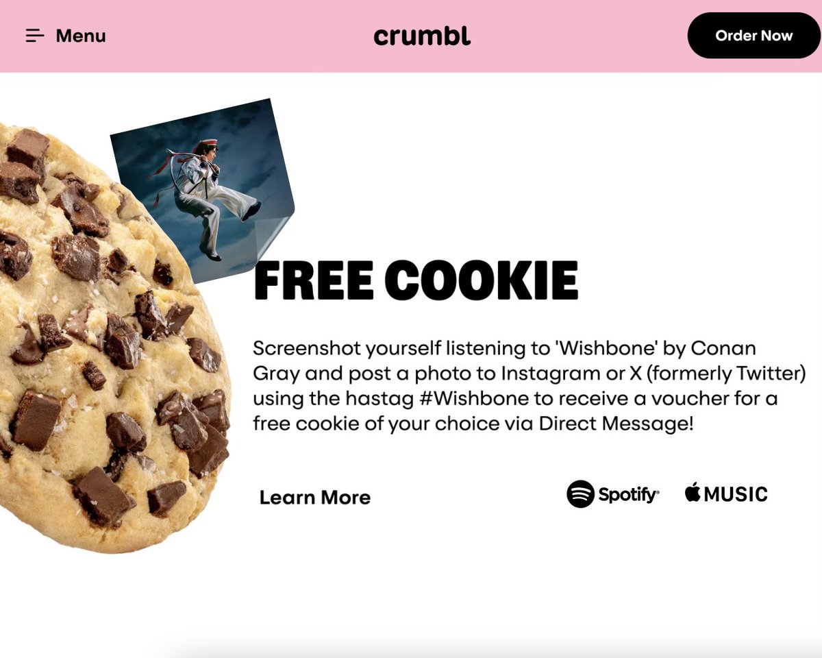 OMG conan collab with crumbl??
yall stream #Wishbone tonight for a free cookie omg omg
