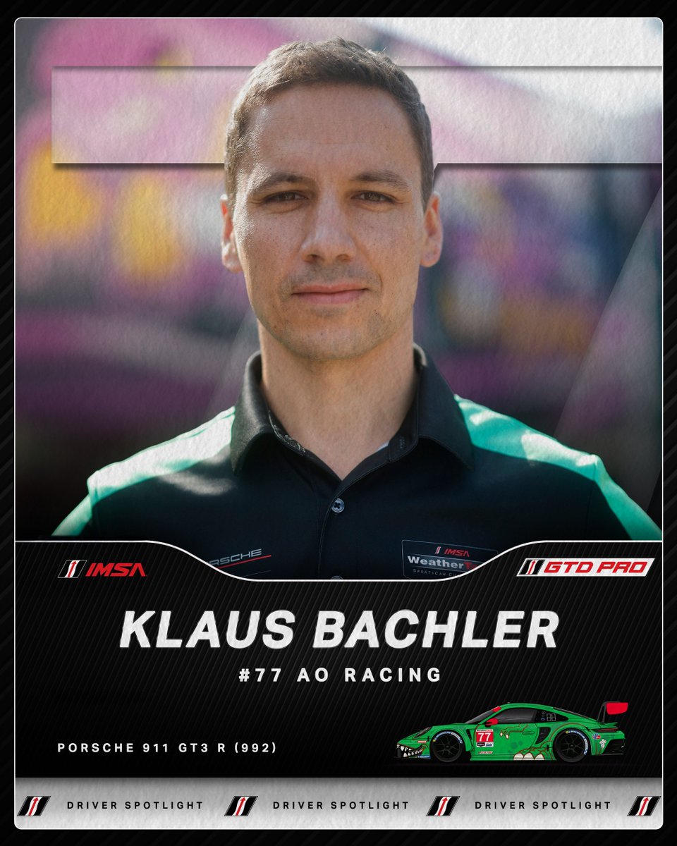 👥 2025 Driver Spotlights: A new series for new fans that helps put driver faces and names to their teams!

IMSA WeatherTech SportsCar Championship drivers in the No. 77 - AO Racing, Porsche 911 GT3 R (992).
Laurin Heinrich &amp; Klaus Bachler

#IMSADriverSpotlights