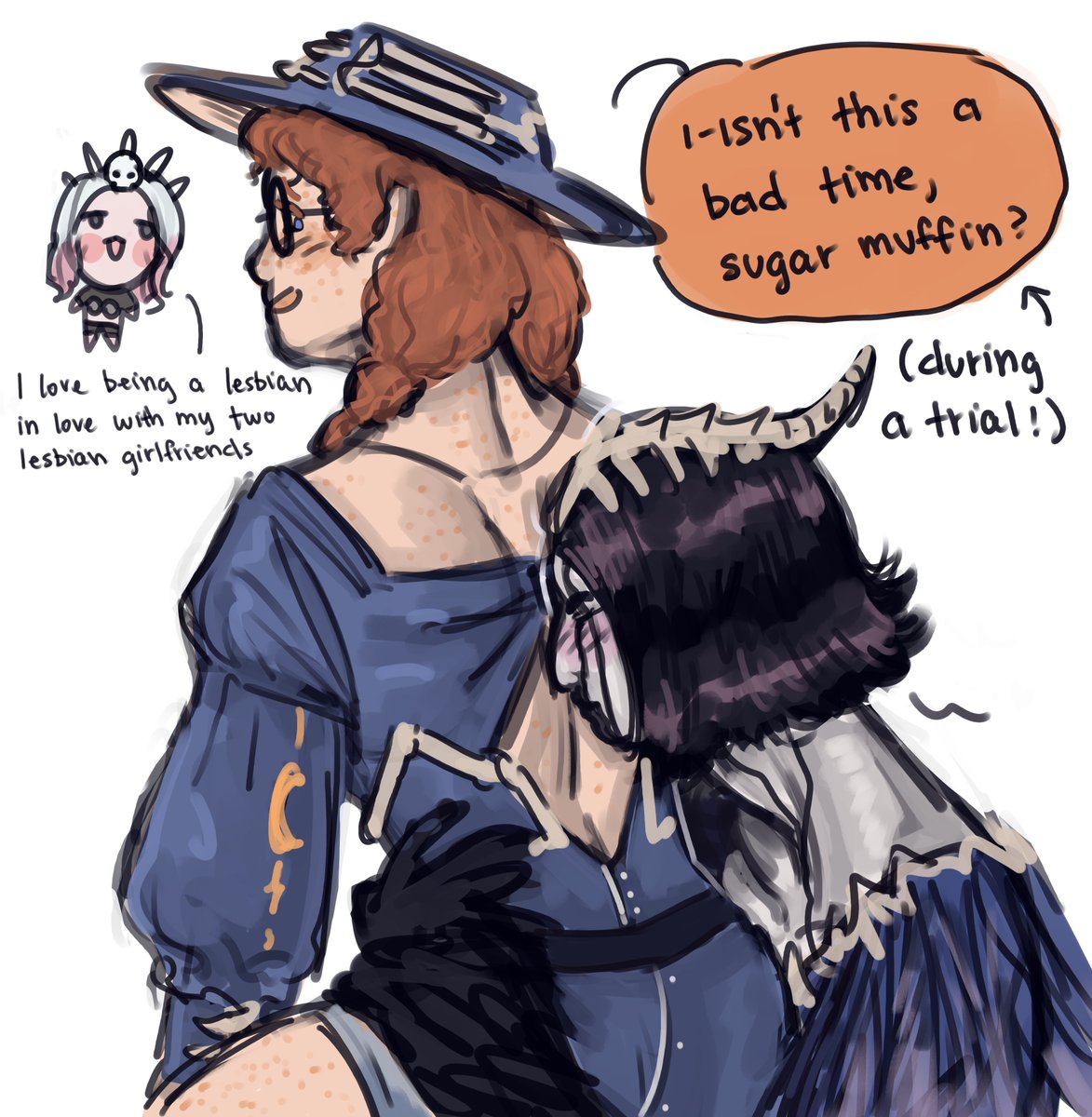 m0ss_dr4ws's tweet photo. dude i can't believe they made witchcrow and wickedwitches canon . #dbdfanart #mikaelareid #carminamora #sableward #witchcrow #wickedwitches #wickedwitchcrow https://t.co/sV7vIShnzd