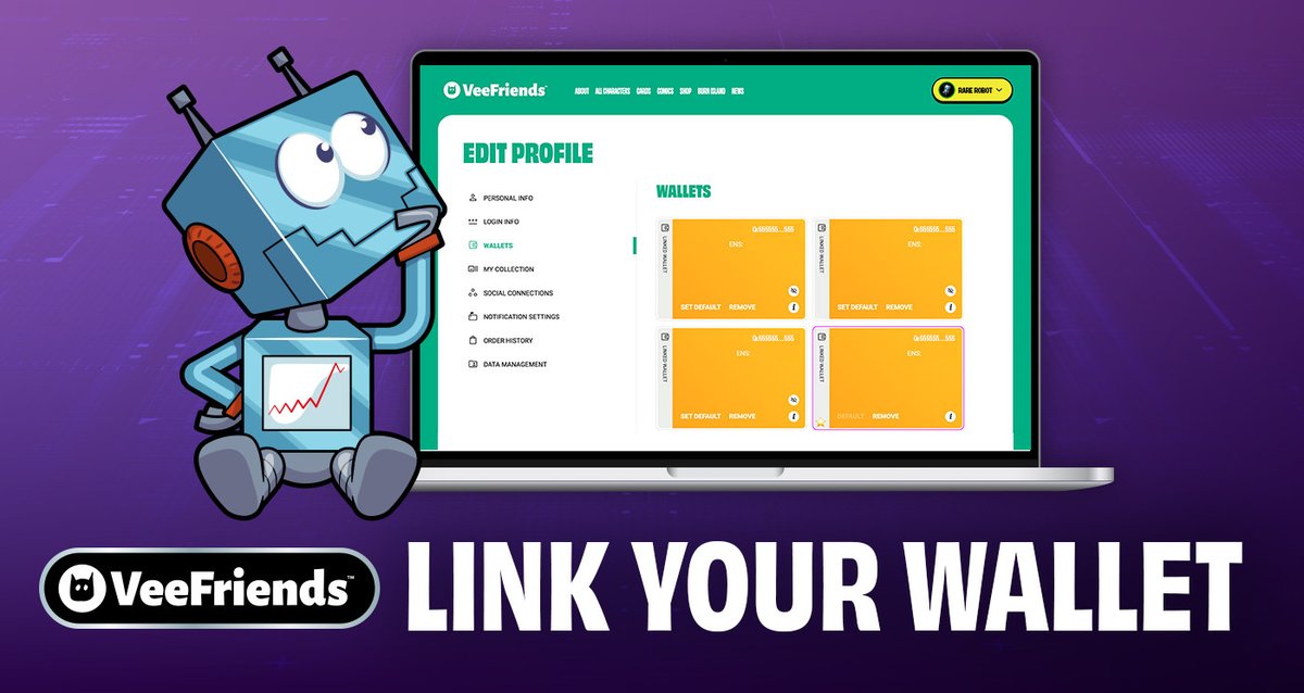 Holding VeeFriends NFTs?

If your wallet isn’t linked to your VeeFriends account, you could miss out on future drops, discounts, and token-gated perks.

Here’s how to link it and why it’s essential to unlocking everything your NFTs can do.

🧵👇 1/9