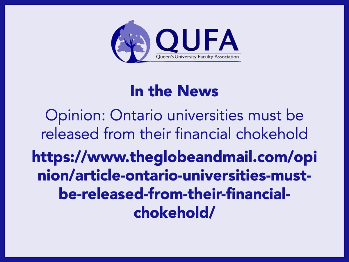 In the News: Opinion: Ontario universities must be released from their financial chokehold: theglobeandmail.com/opinion/articl…