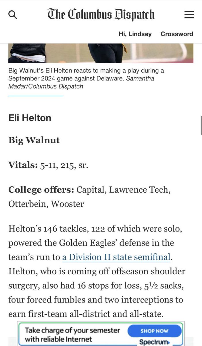 Eli Helton 2026 (LB) (@elihelton6) on Twitter photo Thank you for the write up!!
<a href="/Coach_allendl/">Dan Allen</a> <a href="/bradythomas1213/">Brady Thomas</a> <a href="/JimCordle63/">Jim Cordle</a> <a href="/CoachPlum_UINDY/">Logan Plumley</a> <a href="/CoachGeiger_/">Coach TG</a> <a href="/CoachBacchusIWU/">Devin Bacchus</a> <a href="/BWEagleFB/">Big Walnut Football</a> Thank you for the write up!!
<a href="/Coach_allendl/">Dan Allen</a> <a href="/bradythomas1213/">Brady Thomas</a> <a href="/JimCordle63/">Jim Cordle</a> <a href="/CoachPlum_UINDY/">Logan Plumley</a> <a href="/CoachGeiger_/">Coach TG</a> <a href="/CoachBacchusIWU/">Devin Bacchus</a> <a href="/BWEagleFB/">Big Walnut Football</a>