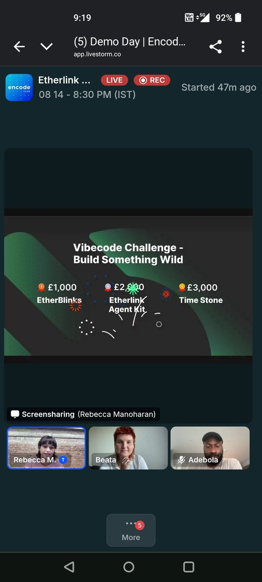 Austrix_XD's tweet photo. Taking home the honor of 1st place in the Vibecode Challenge – Build Something Wild 🏆 with our project Time Stone at the Etherlink Summer of Code!

Big thanks to @etherlink and @encodeclub for hosting this amazing hackathon. We as a team learnt a lot! https://t.co/EAMZmtjgyq