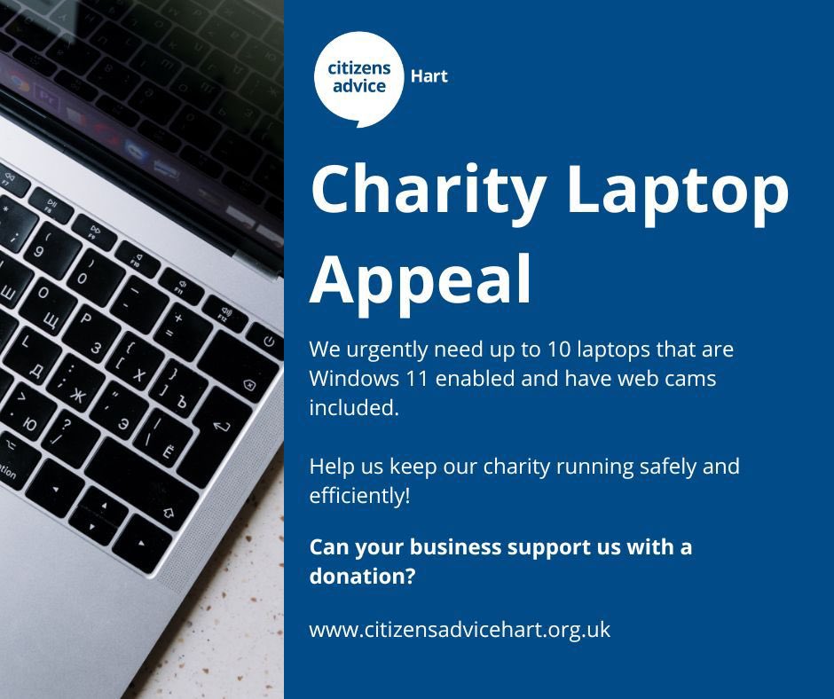 We’re hoping to find support from businesses or individuals who might be able to donate up to 10, Windows 11 ready laptops (webcams needed too!).

If you know a business upgrading their tech, or someone who can help, please send them our way or tag them below!