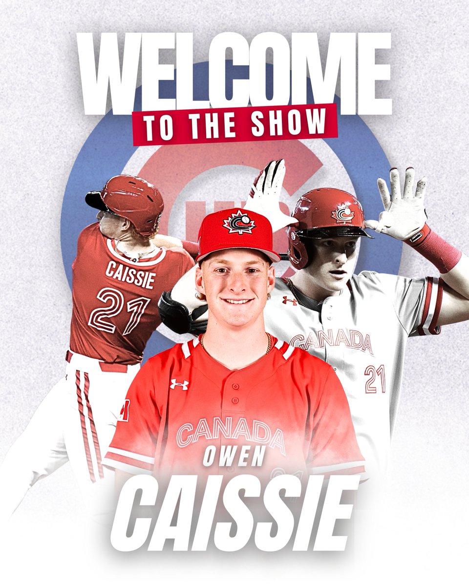 Baseball Canada 🇨🇦⚾️ (@baseballcanada) on Twitter photo 🇨🇦 MLB Debut!
In Toronto and in the @cubs starting lineup, Owen Caissie of Burlington, Ontario is set to make his MLB debut this afternoon at Rogers Centre! 👏
The <a href="/BaseballCANJNT/">Baseball Canada Junior National Team (18U)</a> alum becomes the 22nd Canadian to appear in the big leagues this season and the 37th JNT graduate 🇨🇦 MLB Debut!
In Toronto and in the @cubs starting lineup, Owen Caissie of Burlington, Ontario is set to make his MLB debut this afternoon at Rogers Centre! 👏
The <a href="/BaseballCANJNT/">Baseball Canada Junior National Team (18U)</a> alum becomes the 22nd Canadian to appear in the big leagues this season and the 37th JNT graduate
