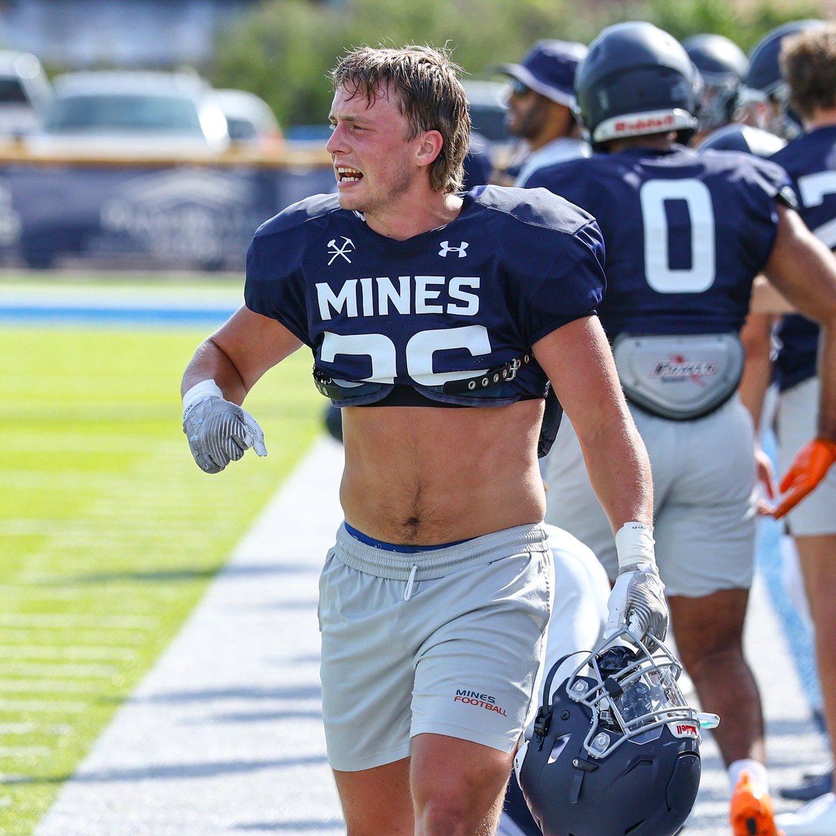 MinesFootball's tweet photo. The boys were buzzing on Day 4!

#HelluvaEngineer⚒ https://t.co/jFYRK3kIiN