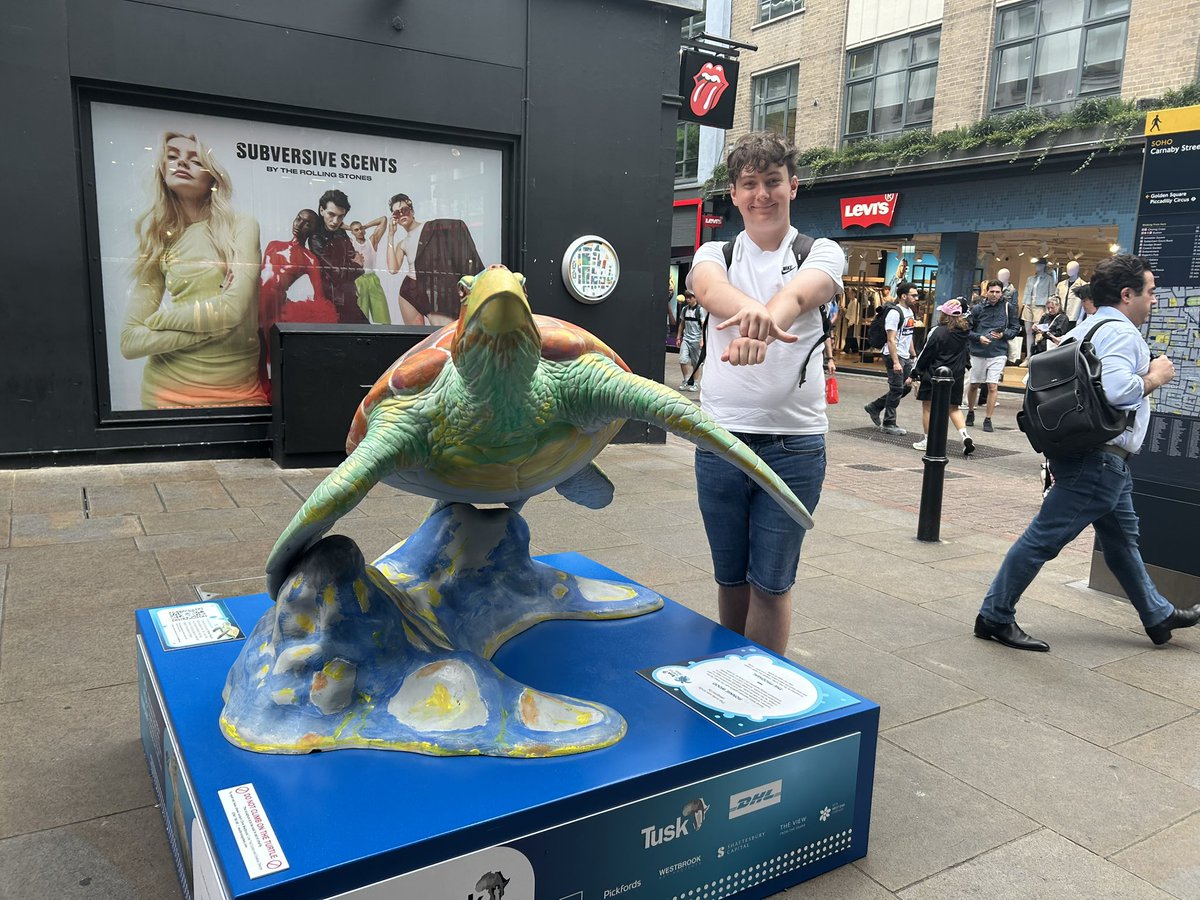 OliverTomlinMYP's tweet photo. Their struggle to survive: 6 of the 7 species are now threatened with extinction.

Shoutout to curators Chris Westbrook and all the artists (@ronniewood, @DeborahMeaden, @SteadmanArt and more) for turning conservation into an unforgettable, insightful experience. https://t.co/D5EDoVVyI2