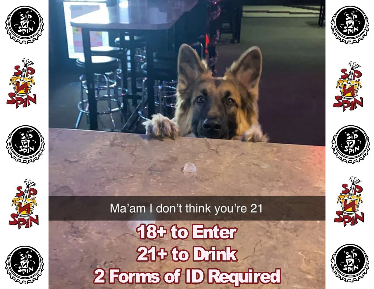 Welcome back everyone to another school year at The Spin. We remind all partygoers, the City of Hays has an ordinance requiring 2 forms of ID to enter any drinking establishment. Sip 'N Spin (as well as the police) enforces this rule, so please have your ID's ready <a href="/FHSUParties/">FHSU Parties</a>