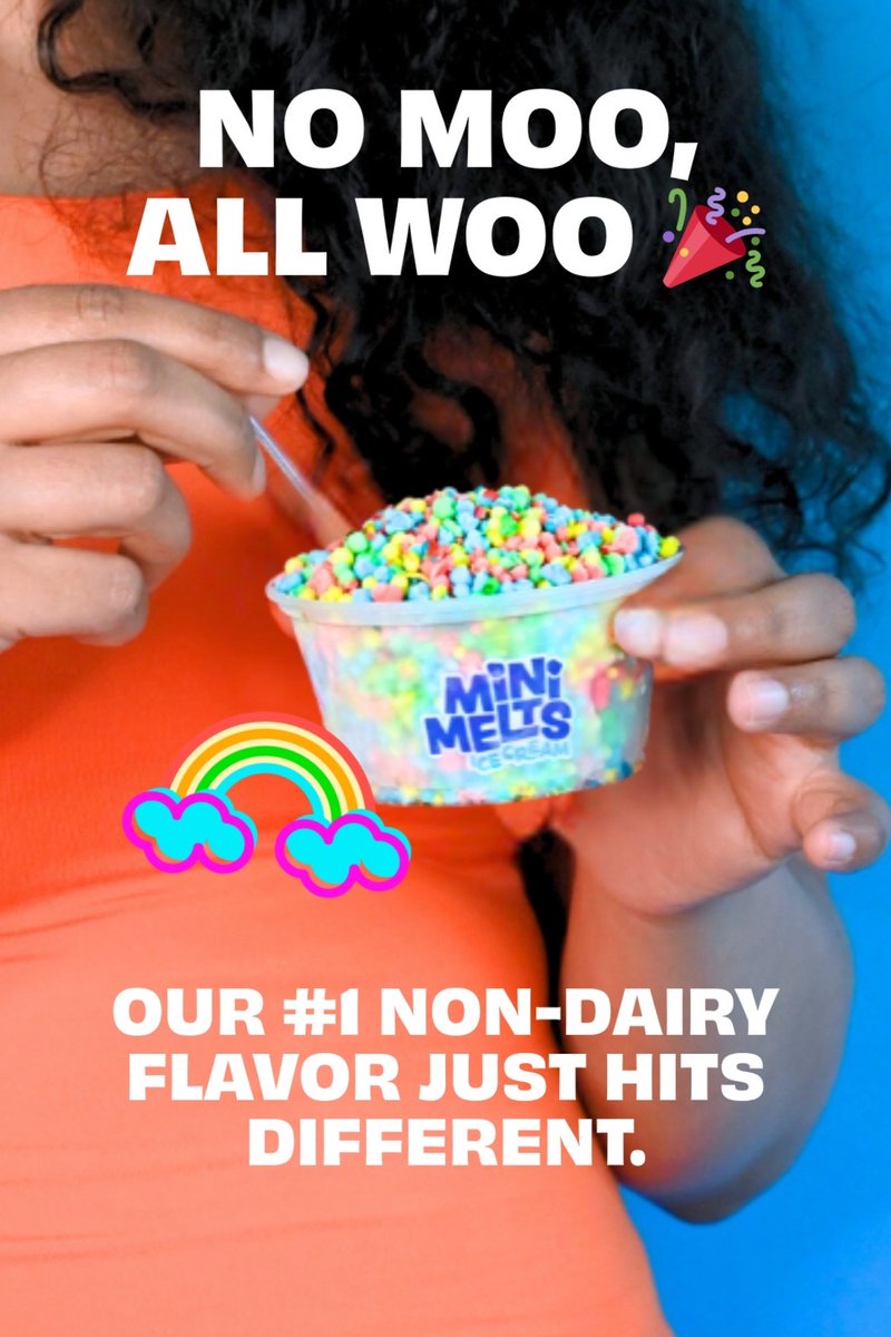 Frozen_Spoon_1's tweet image. 🌈✨ No Moo, All Woo! 🎉
Our #1 non-dairy Mini Melts flavor isn’t just good—it’s legendary. 🥳
Creamy, colorful, and 100% dairy-free so everyone can join the fun! 💚

#NoMooAllWoo #NonDairyDelight #FrozenFun #DairyFreeIceCream
