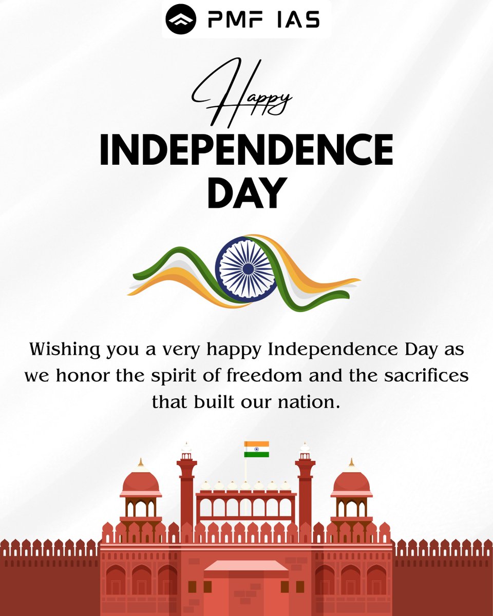 pmfias's tweet photo. This Independence Day, let Your Preparation be Your Tribute to the Nation

You Read for Yourself, but You Serve for Bharat

Happy Independence Day to All of You 🇮🇳

#IndependenceDay2025 #UPSC #upscaspirants