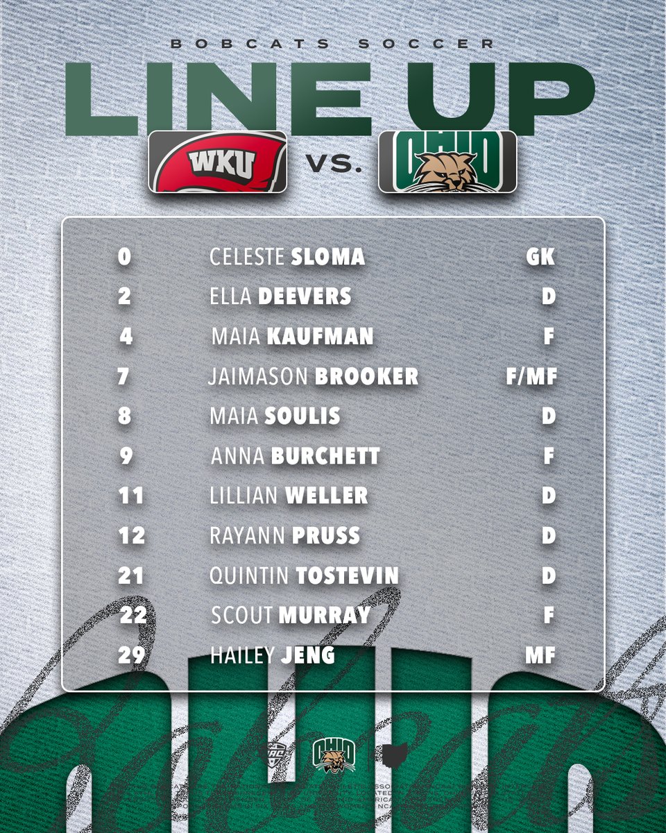 Our Starting Line Up for Today's Home Opener against WKU! ⚽ 

#OUohyeah