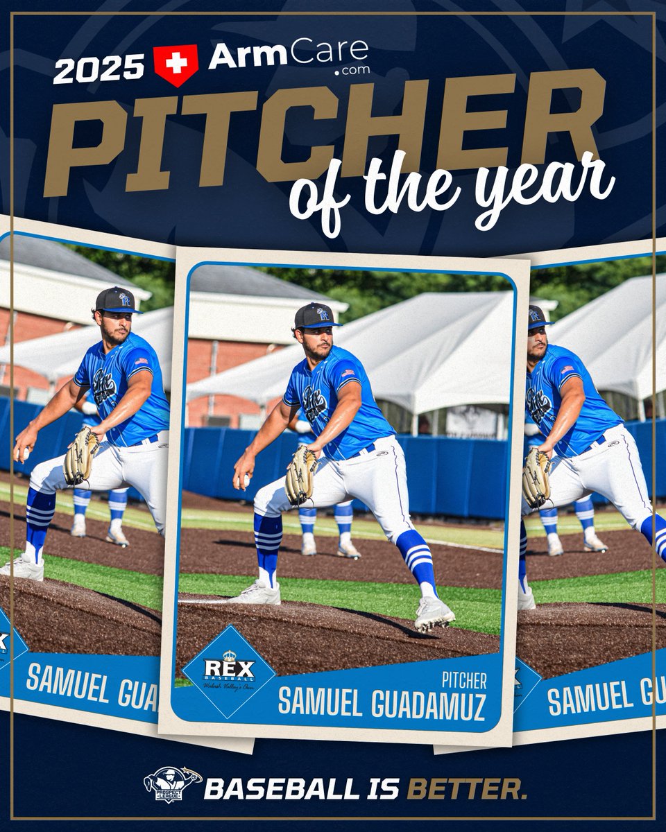 Prospect League (@prospectleague) on Twitter photo Samuel Guadamuz was an ace on the mound! ♦️♠️
<a href="/REXBaseball_/">REX Baseball</a> RHP Samuel Guadamuz is the 2025 Prospect League ArmCare.com 𝐏𝐢𝐭𝐜𝐡𝐞𝐫 𝐨𝐟 𝐭𝐡𝐞 𝐘𝐞𝐚𝐫! #BaseballIsBetter
Release ➡️ prospectleague.com/x/q9r61 Samuel Guadamuz was an ace on the mound! ♦️♠️
<a href="/REXBaseball_/">REX Baseball</a> RHP Samuel Guadamuz is the 2025 Prospect League ArmCare.com 𝐏𝐢𝐭𝐜𝐡𝐞𝐫 𝐨𝐟 𝐭𝐡𝐞 𝐘𝐞𝐚𝐫! #BaseballIsBetter
Release ➡️ prospectleague.com/x/q9r61