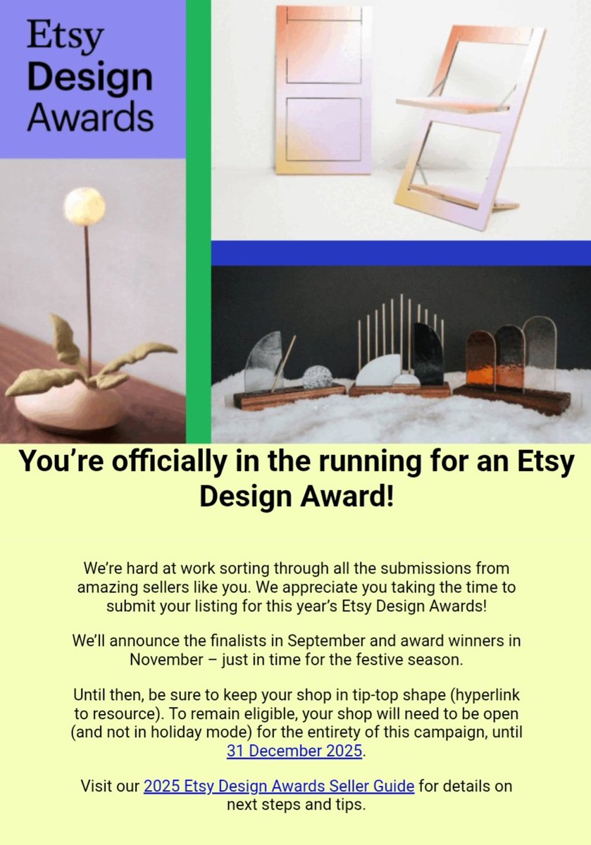 BerryVibesShop's tweet image. 🚨 BIG NEWS 🚨
Berry Vibes Studio is in the running for the 2025 Etsy Design Awards! 🏆

Started as my college side hustle, now chasing my dream as a graphic designer. 🍓💖

Send good vibes &amp;amp; order from my shop → berryvibesstudio.etsy.com

#EtsyDesignAwards #BerryVibesStudio