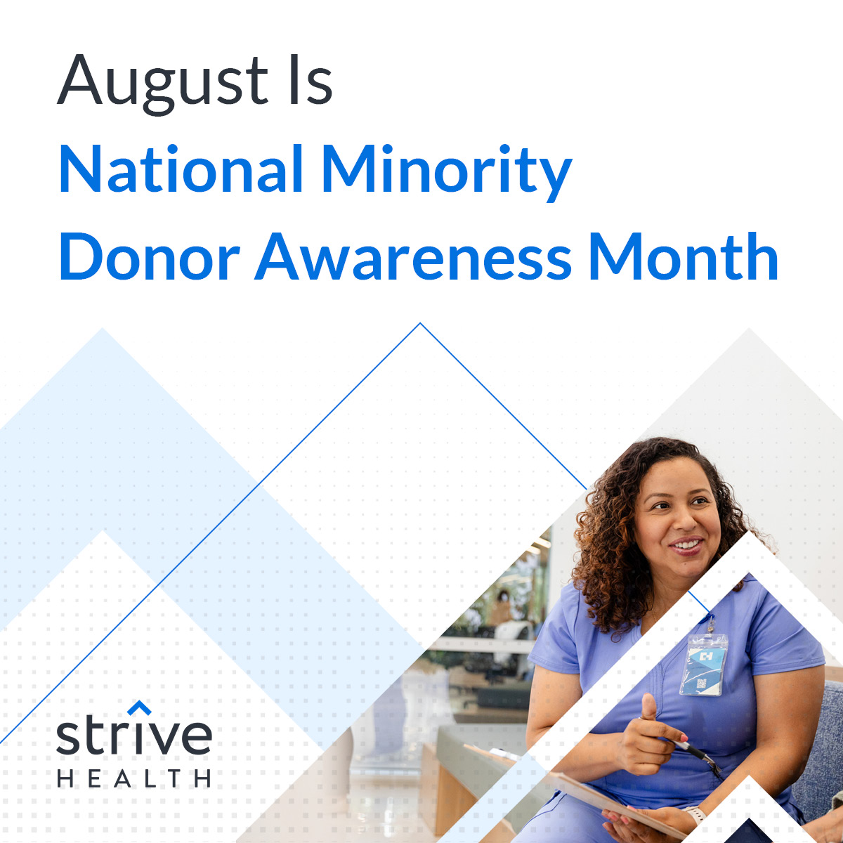 As we recognize National Minority Donor Awareness Month, Strive works to address health disparities through comprehensive chronic kidney disease care that puts people first.

#HealthEquity #NationalMinorityDonorAwarenessMonth #CKD
