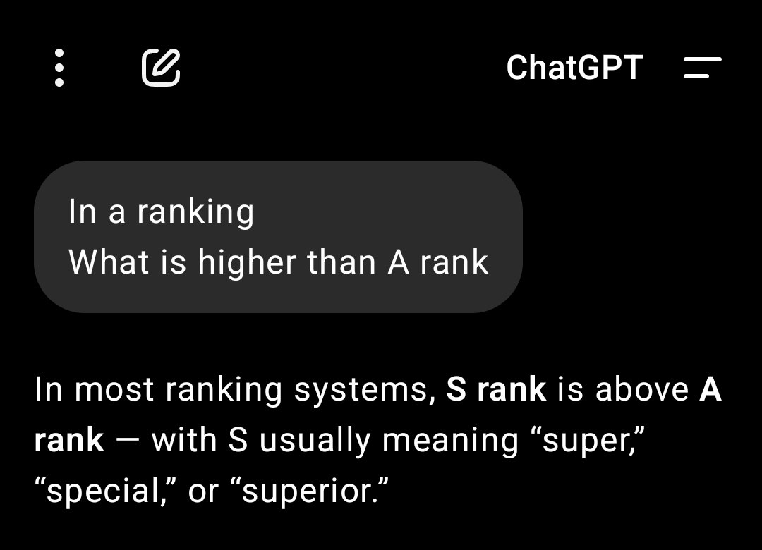 Nothing1837's tweet photo. @CartiSimmons33 @Hikaru_Chansey @Tobik_ed Not a native so I'm a bit confused 
Isn't S rank is higher or better than A ? https://t.co/2zVO5CgxM4