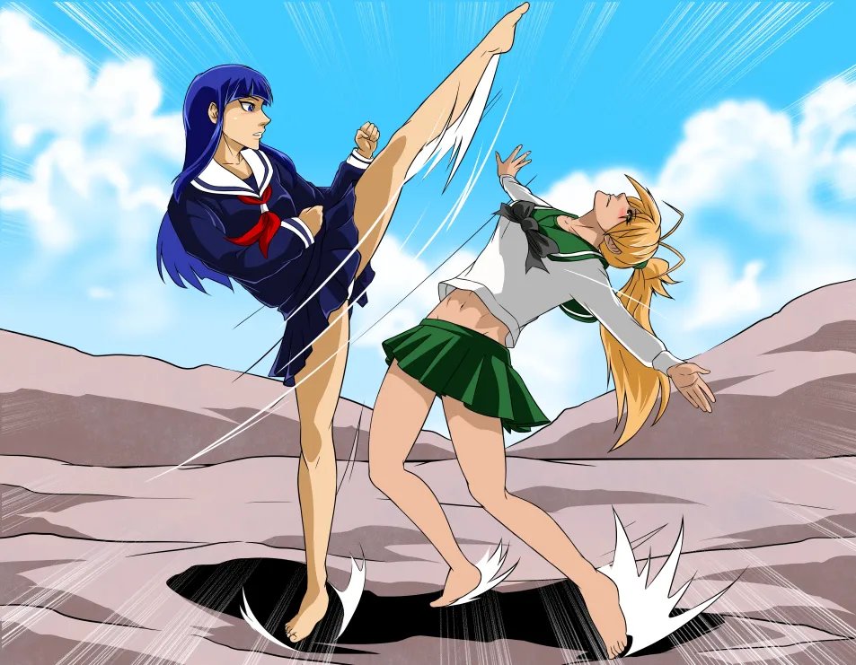 DeiEiheiFu's tweet image. Wucha Eihei versus Himariya. Who do you root for?
Done by @Cheerful_moose0 

#Catfight #Schoolgirls #キャットファイト #Feet