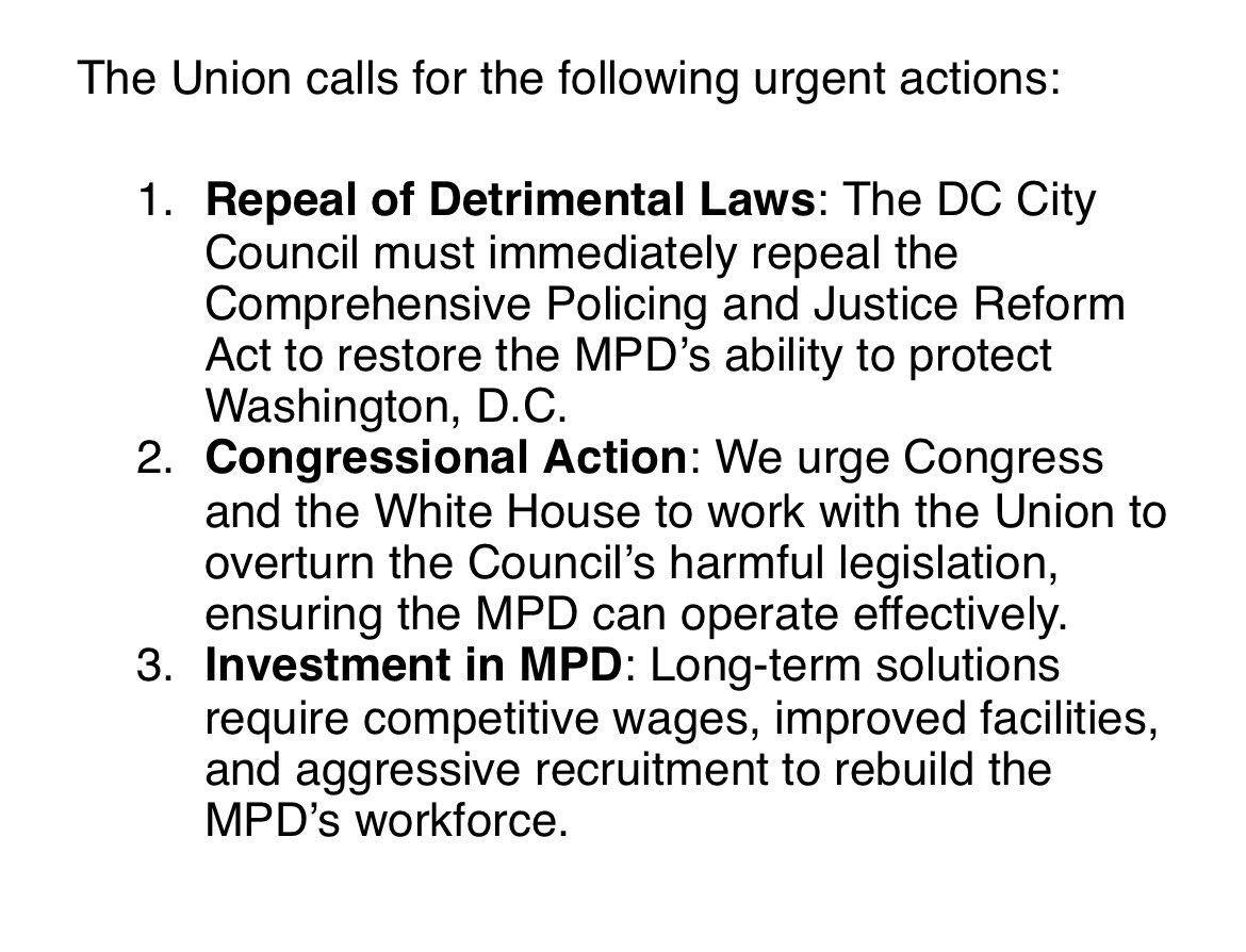 Scott Taylor (@scotttaylortv) on Twitter photo The <a href="/DCPoliceUnion/">DC Police Union</a> is calling out the DC Council as one reason why there is now a federal takeover of Washington DC. It says the Union supports federal intervention as a critical step to stabilize public safety but places the blame squarely on the DC City Council for its The <a href="/DCPoliceUnion/">DC Police Union</a> is calling out the DC Council as one reason why there is now a federal takeover of Washington DC. It says the Union supports federal intervention as a critical step to stabilize public safety but places the blame squarely on the DC City Council for its