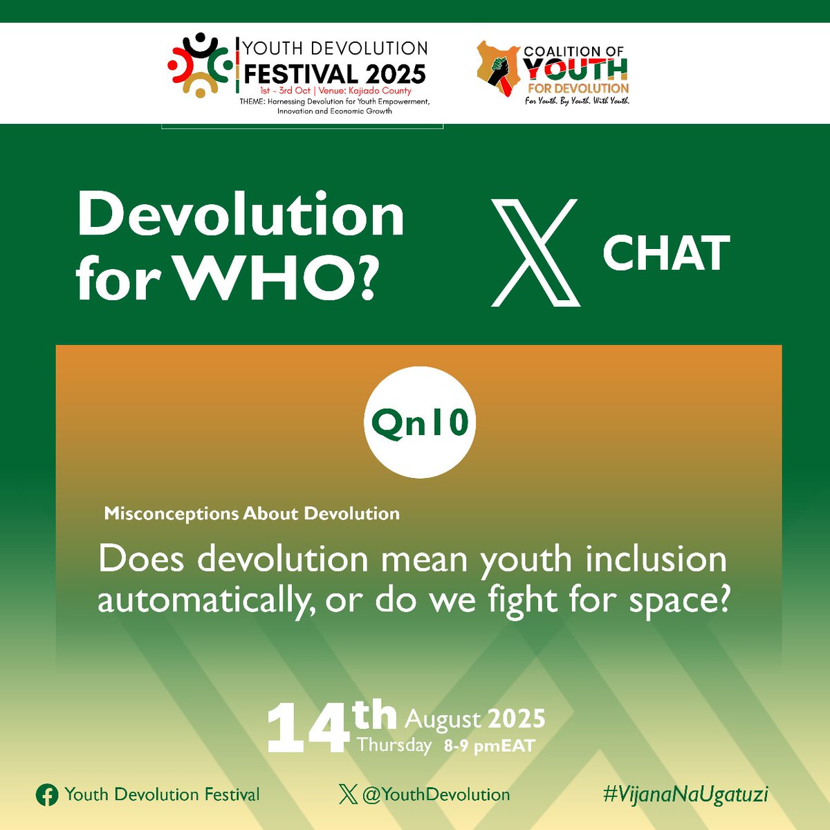 YouthDevolution's tweet image. Question 10;
Does devolution mean youth inclusion automatically, or do we fight for space?
#DevCon2025
#VijanaNaUgatuzi
#devolutionconference
#DevolutionForWHO