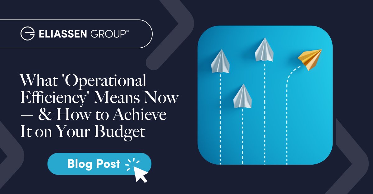 Operational #efficiency is a top priority for organizations across the board. For #technology leaders, the message is clear: Be more strategic about doing more with less. → eliassen.com/blog/what-oper…