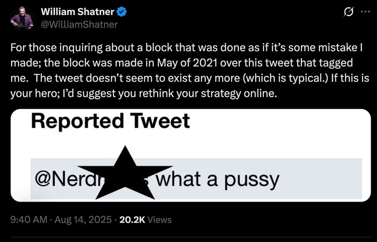 jondelarroz's tweet image. Mr. Shatner, you're mistaken in whatever's going on here. 

Gary "Nerdrotic" is a great guy who loves Star Trek. If you see this, please back this off. Sad to see this kind of thing on the platform in 2025.