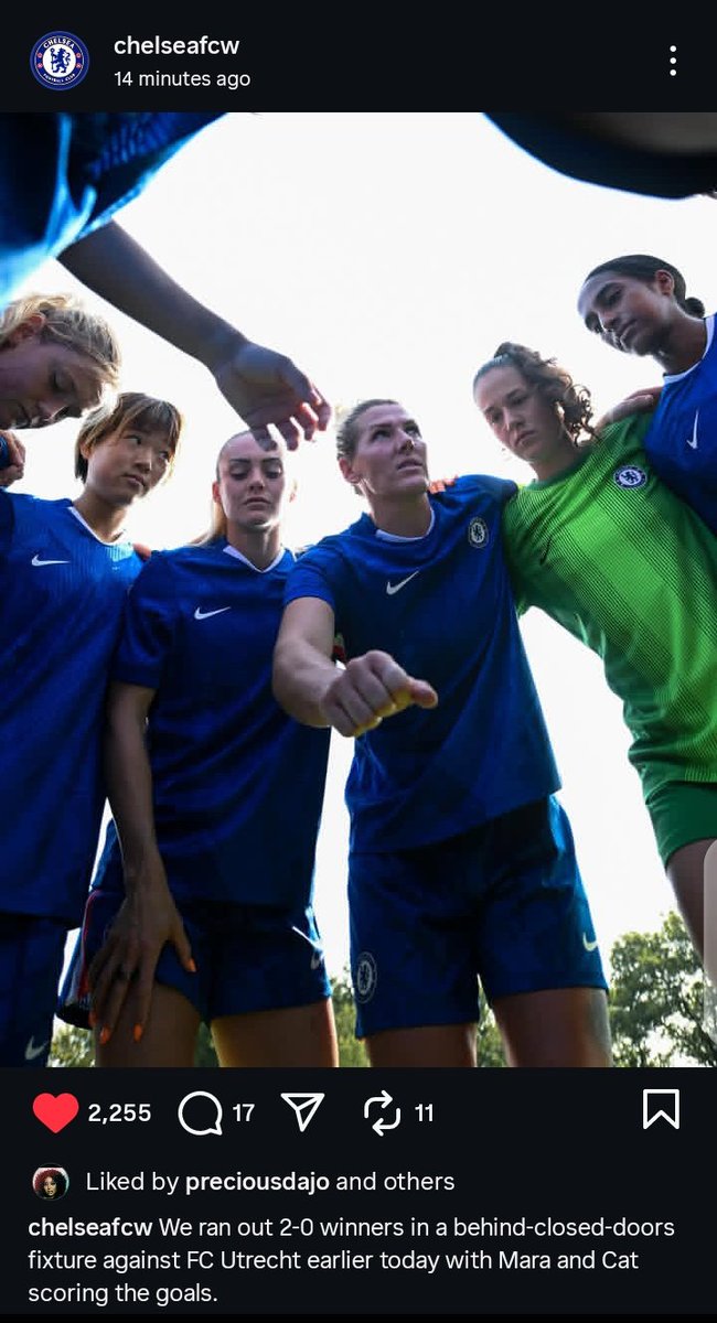 CFCWdaily's tweet image. Chelsea women defeated FC Utrecht 2-0 in behind close door friendly.
#CFCW