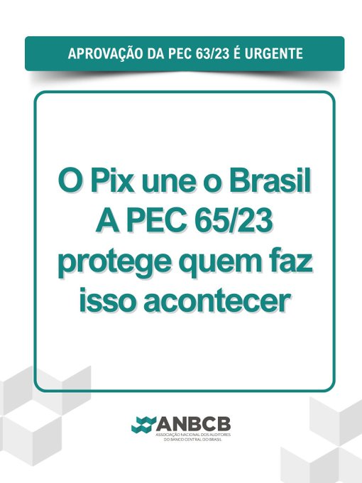 Carlosc_199's tweet photo. @anbcb Senador @ottoalencar, a PEC 65/23 é urgente para reverter o desmonte do BC. Contamos com sua atuação para que a matéria seja incluída na próxima CCJ, dia 20/08. O Brasil não pode esperar mais. @PlinioValerio45 
#PEC65já
#BCfortePixProtegido https://t.co/uvZ7a5kfbS