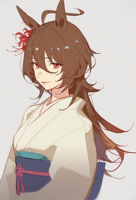 ウルフカットカフェがいるならロングヘアタキオンがいてもいいじゃん ついでに着物も着せてさ