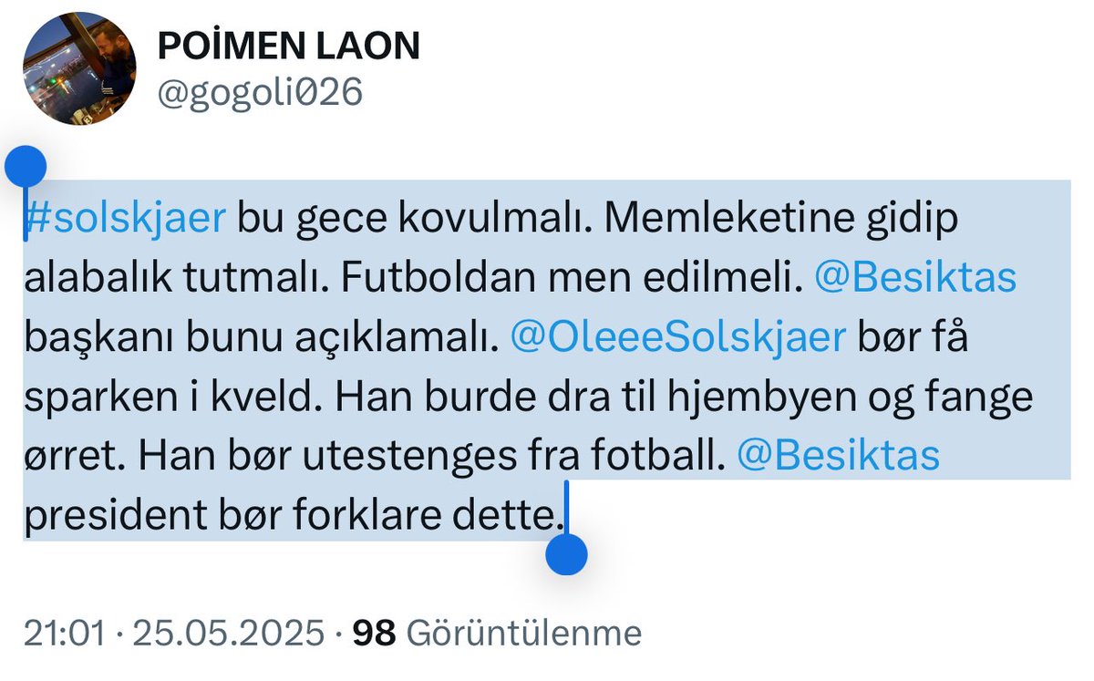 #solskjaer go home! <a href="/OleeeSolskjaer/">Solskjaer istifa</a> <a href="/Besiktas/">Beşiktaş JK</a> tur geçilse maç dönse dahi. Sabahı bulmadan kovulmalı